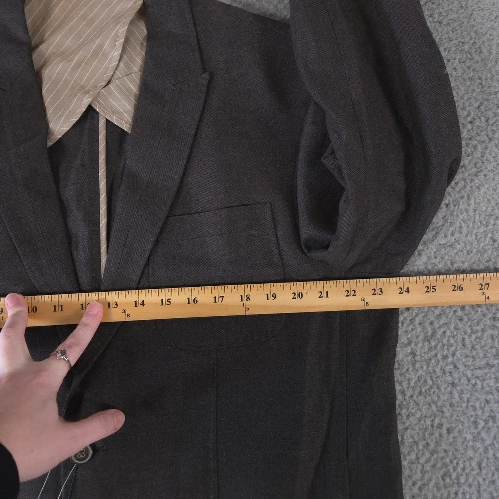 Joseph Abboud Blazer Mens XL /46R Brown Surgeon Cuff Unstructured Linen NEW